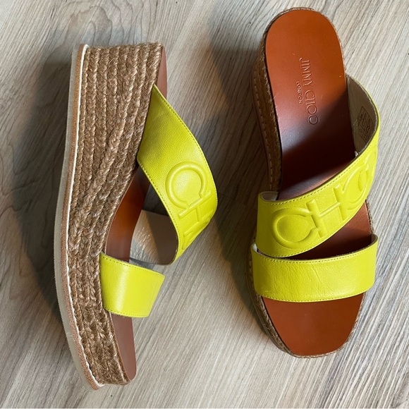 New Jimmy Choo logo leather espadrille sandals - Picture 5 of 5